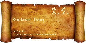 Kuntner Iván névjegykártya